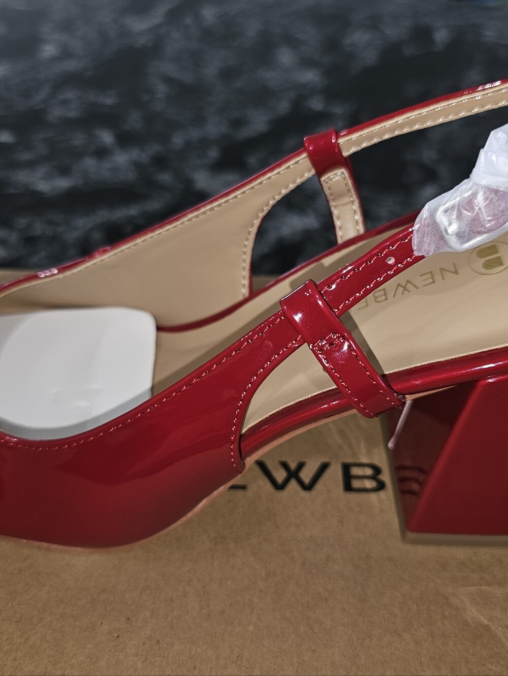 Red Patent Slingback Block Heel - Women's Shoes